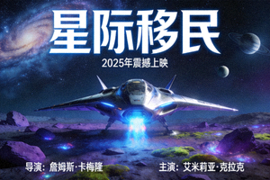 最新科幻电影《星际移民》海报 - 太空飞船降落在新星球